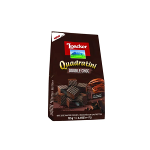 Loacker Quadratini -Double choco Bite Size Wafer Cookies 125g