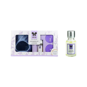 Iris Vaporizer Burner Set With Ceramic Burner, Candles & Fragrance- Amber Rose
