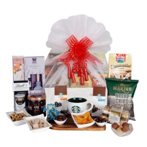 Classy Premium  Starbucks White and Green Mug , Cookies , Chocolate Gift Hamper