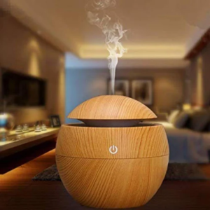 Ultrasonic Aroma Humidifier With Color Changing Led- Wooden Finish 200ml