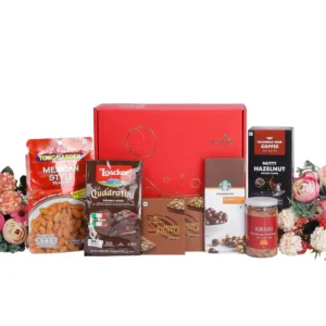 Holi Basket With Opulent Starbucks Chocolate Bites , Colombian Brew Coffee & Snacks Gifts