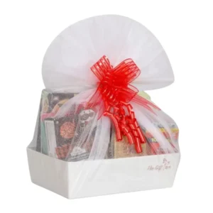 H.Gift Basket Silver with Satin Ribbon l Add Max 15 Items