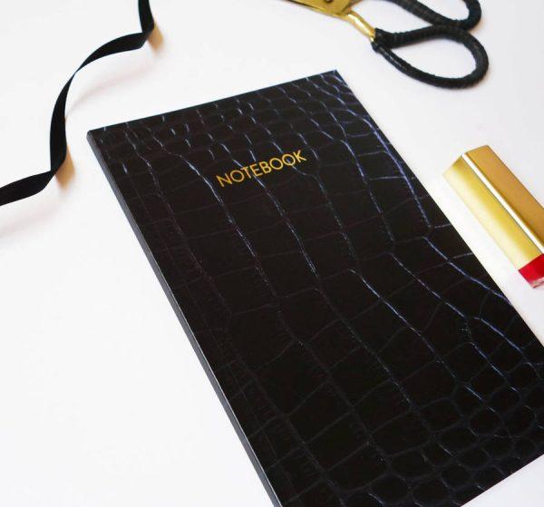 A5 Notebook- Hard Bound With Gold Foil Detailing