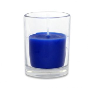 Floral Design Multicolor Glass Candle 2 Inch - Set Of 2