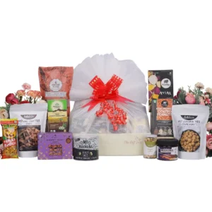 Silver Gift Basket with White Bow