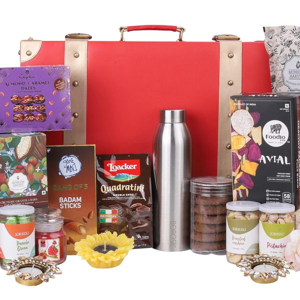 The Gift Tree Scrumptious Gourmet Gift Hamper | SS Bottle, Granola bars, Tea light Candle, Wafer, Dry Fruits & Nuts | Gift For Festival Celebration, Friends, Corporate Office, Clients, Family - Image 3