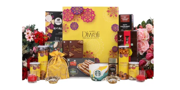 The Gift Tree Diwali Special Snacks Gift Hamper | Coffee, Colorful Cup, Kaju Rolls, Granola Bar, Almond Rocks & Vegetable Chips | Gift For Festival Celebration, Family, Friends, Clients, Men & Women 1 The Gift Tree Diwali Special Snacks Gift Hamper | Coffee, Colorful Cup, Kaju Rolls, Granola Bar, Almond Rocks & Vegetable Chips | Gift For Festival Celebration, Family, Friends, Clients, Men & Women