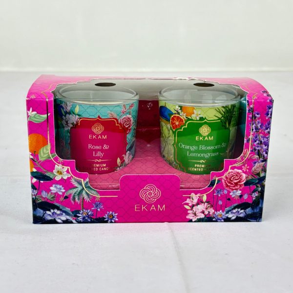 Ekam Premium scented candle set of 2 in votive jar
