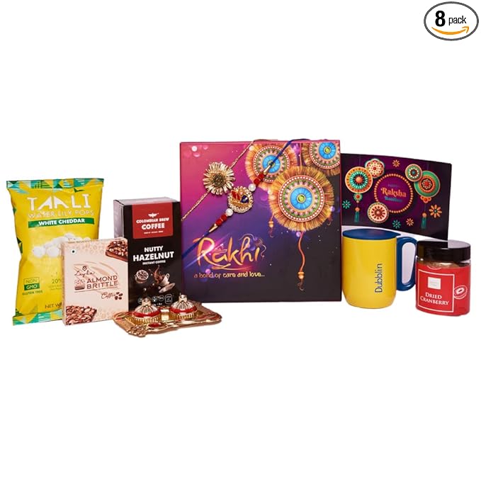 The Gift Tree Coffee & Travel Mug Rakhi Gift Hamper for Brother | Raksha Bandhan Box - Rakhi with Gift Sets | Set of 8 1 The Gift Tree Coffee & Travel Mug Rakhi Gift Hamper for Brother | Raksha Bandhan Box - Rakhi with Gift Sets | Set of 8