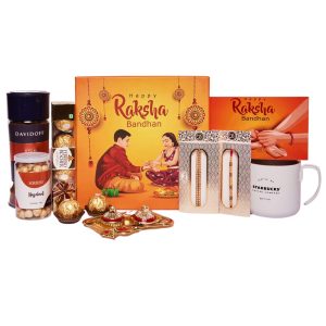 The Gift Tree Premium Coffee & Chocolates Rakhi Gift Hamper for Sister | Raksha Bandhan Box for Brother – Rakhi with Gift Set | Set of 8