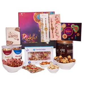 The Gift Tree Premium Kaju Katli, Dry Fruits rakhi Gift Hamper Box | Raksha Bandhan Box for Brother – Rakhi with Gift Set | Set of 8