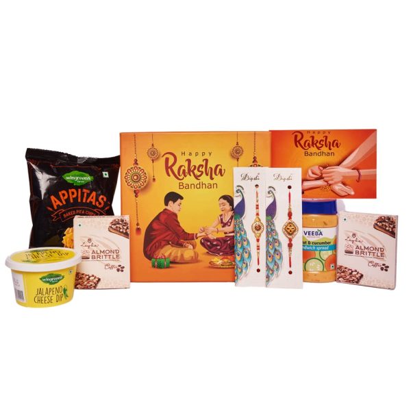 The Gift Tree Chip & Dip Rakhi Gift Hamper For kids | Raksha Bandhan Box for Brother - Rakhi with Gift Set | Set of 8
