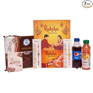 The Gift Tree Snacks & Munchies Rakhi Gift Hampers | Raksha Bandhan Box – Rakhi with Gift Set of 7