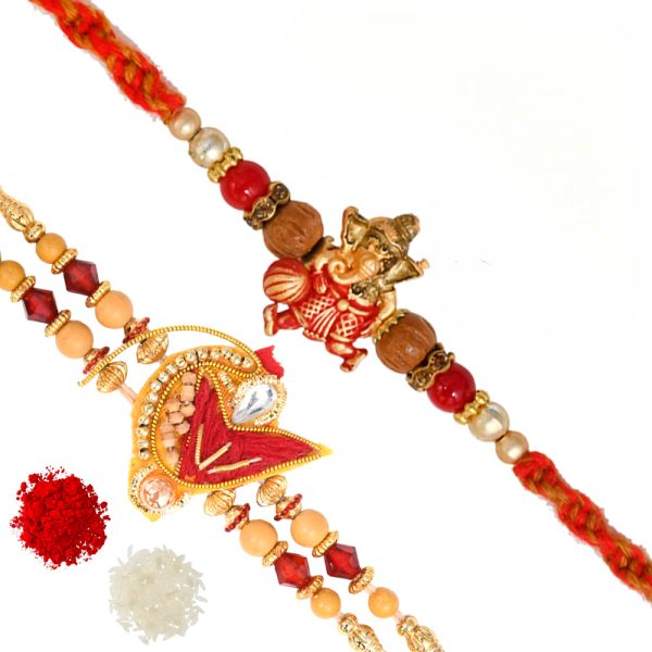 The Gift Tree Ganpati Designer Rakhi For Brother With Roli, Chawal and Beautiful greeting card | Premium Rakhi for Men, Kids & Boys