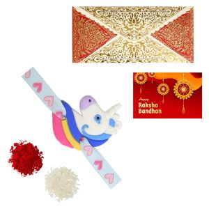 The Gift Tree Unicorn Kids Cartoon Rakhi For Brother With Roli, Chawal and Beautiful greeting card | Premium Rakhi for Men, Kids & Boys