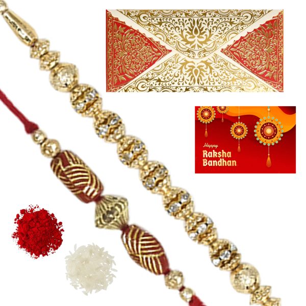 The Gift Tree Tika Rakhi Thali For Brother With Roli, Chawal and Beautiful greeting card | Premium Rakhi for Men, Kids & Boys