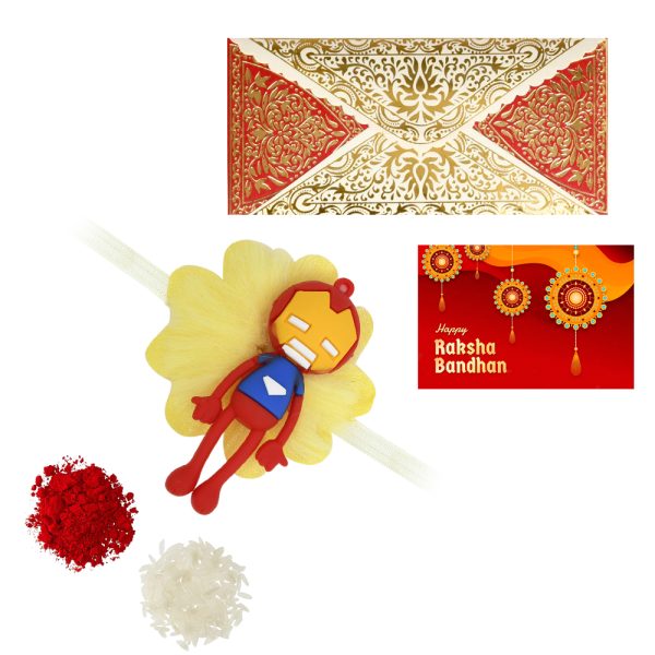The Gift Tree Ultraman Kids Cartoon Rakhi For Brother With Roli, Chawal and Beautiful greeting card | Premium Rakhi for Men, Kids & Boys