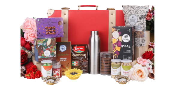The Gift Tree Scrumptious Gourmet Gift Hamper | SS Bottle, Granola bars, Tea light Candle, Wafer, Dry Fruits & Nuts | Gift For Festival Celebration, Friends, Corporate Office, Clients, Family
