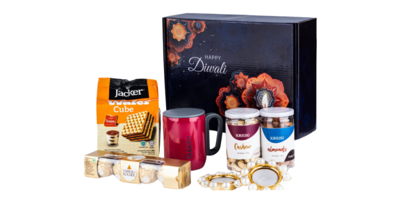 The Gift Tree Diwali Gift Hamper, Diwali Travel Mug And Dry Fruits Hamper, Diwali Chocolates And Diya Combo Box, Diwali Hamper For Family, Friends, Corporate Office, Clients