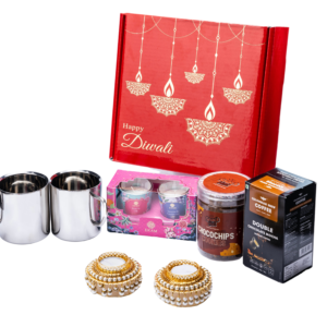 The Gift Tree Diwali Gift Hamper, Coffee Mug With Flavoured Instant Coffee hamper, Diwali Diya And Snacks Hamper For Festive Season, Diwali Hamper For Family, Friend, Corporate Office, Client