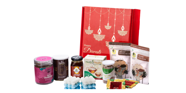 The Gift Tree Diwali Gift Hamper, Diwali Healthy Tea Hamper, Premium Herbal Tea With Snacks And Cookies, Diwali Diya With Candles, Diwali Hamper For Family, Friend, Corporate Office