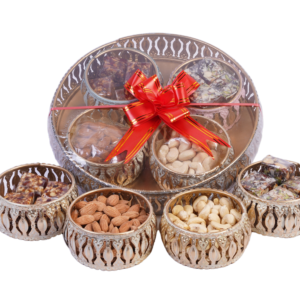 The Gift Tree Diwwali Dry Fruits & Indian Sweets in Metal Basket for festivals| Gift for Family, Friends