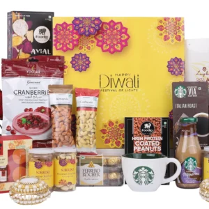 The Gift Tree Special Diwali Gift Hamper | Premium Mug, Coffee Chocolates, Cashews, Almonds, Cranberries, Vaporizer & Candles | Gift For Festival Celebration, Family, Friends, Corporate Office