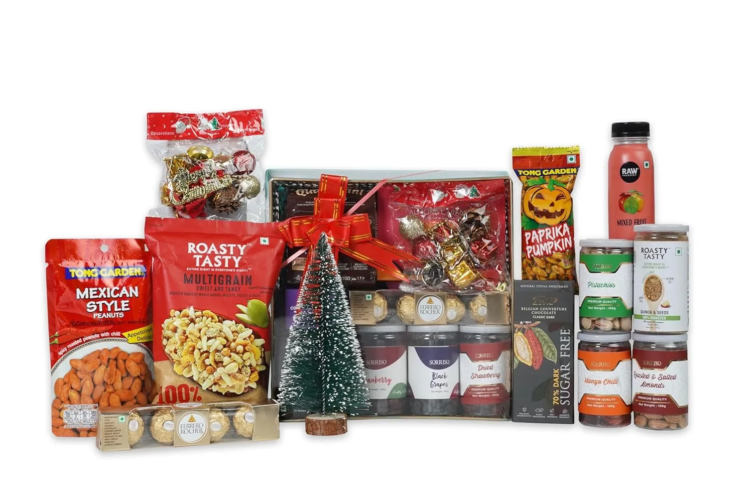 The Gift Tree Gift Hamper | Christmas Dry Fruits & Sweets & Chatpata Crunchy Hamper Box | Gifts For Christmas, New Year, Family, Friends, Clients 1 The Gift Tree Gift Hamper | Christmas Dry Fruits & Sweets & Chatpata Crunchy Hamper Box | Gifts For Christmas, New Year, Family, Friends, Clients
