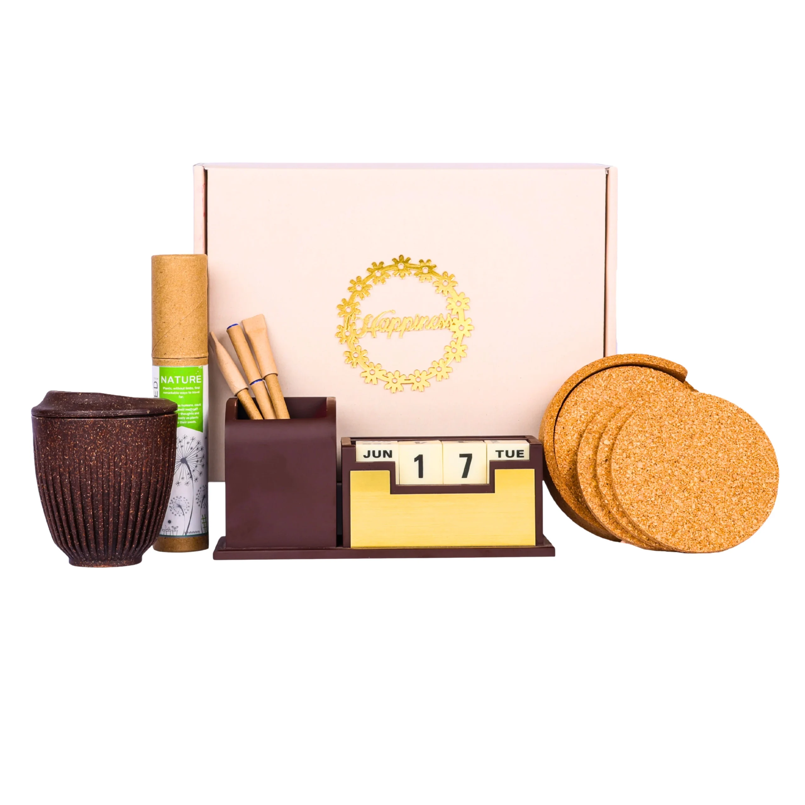 The Gift Tree Eco-Friendly Cup & Coaster with Stationery Set Gift Boxes & Hampers for Employees, Family, Friends, Men and Women 1 The Gift Tree Eco-Friendly Cup & Coaster with Stationery Set Gift Boxes & Hampers for Employees, Family, Friends, Men and Women