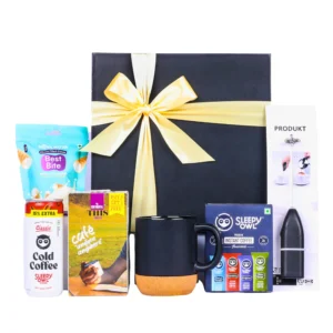 The Gift Tree Sleepy Owl Instant Coffee & Frother with Cookie Cones Gift Boxes & Hampers for Employees, Family, Friends, Men and Women