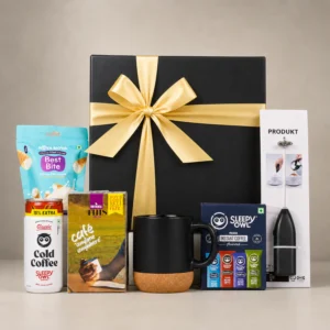The Gift Tree Sleepy Owl Instant Coffee & Frother with Cookie Cones Gift Boxes & Hampers for Employees, Family, Friends, Men and Women