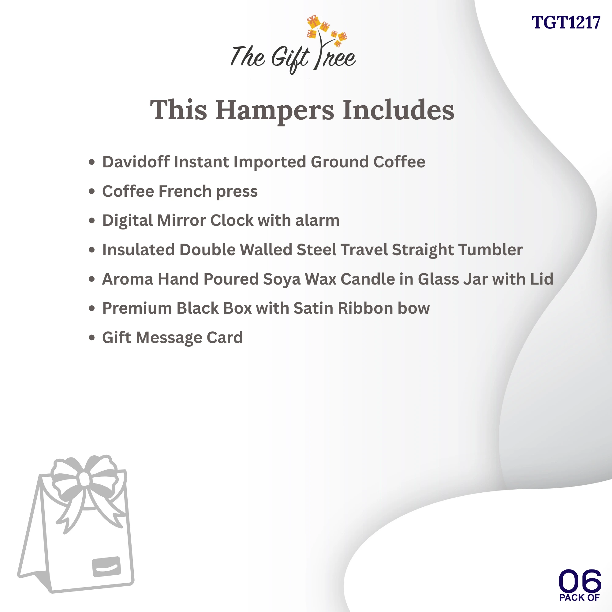 The Gift Tree Digital Clock, French Press with Davidoff Coffee Gift Hamper Gift Boxes & Hampers for Employees, Family, Friends, Men and Women 4 The Gift Tree Digital Clock, French Press with Davidoff Coffee Gift Hamper Gift Boxes & Hampers for Employees, Family, Friends, Men and Women - Image 4