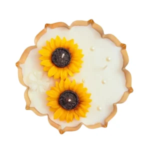 Blossom Glow Candle with mini Flower Metal Base