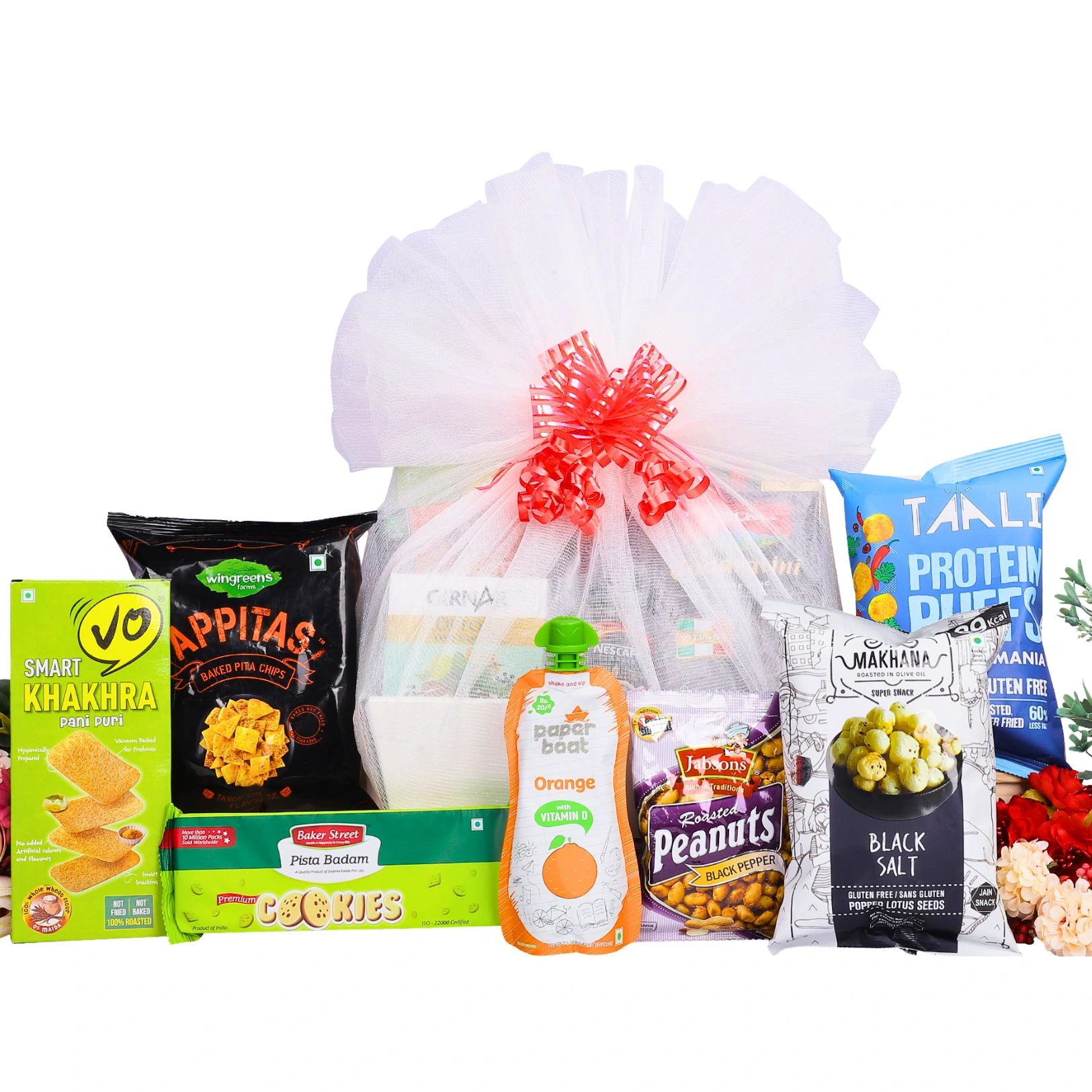 The Gift Tree Gift Basket With Snacks & Cookies, Nuts & Pufs for Men and Women , Employee, Friends 1 The Gift Tree Gift Basket With Snacks & Cookies, Nuts & Pufs for Men and Women , Employee, Friends