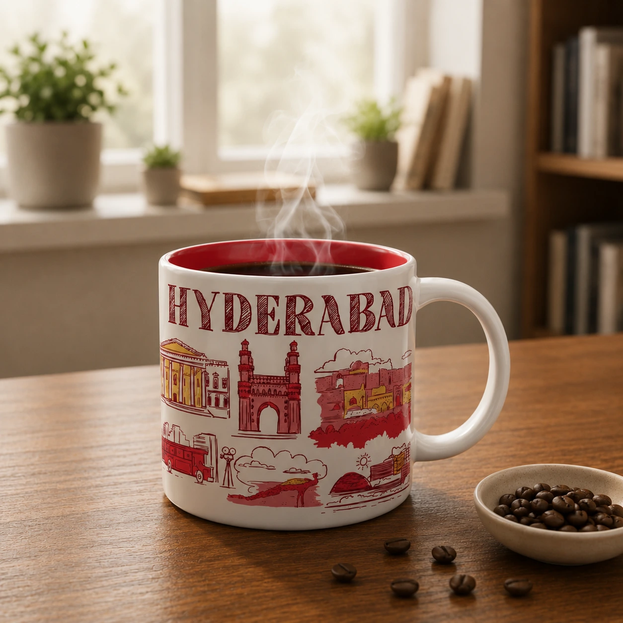 Starbucks Coffee Mug Hyderabad City for Coffee Lovers | Premium Ceramic Tea & Coffee Cup 1 Starbucks Coffee Mug Hyderabad theme