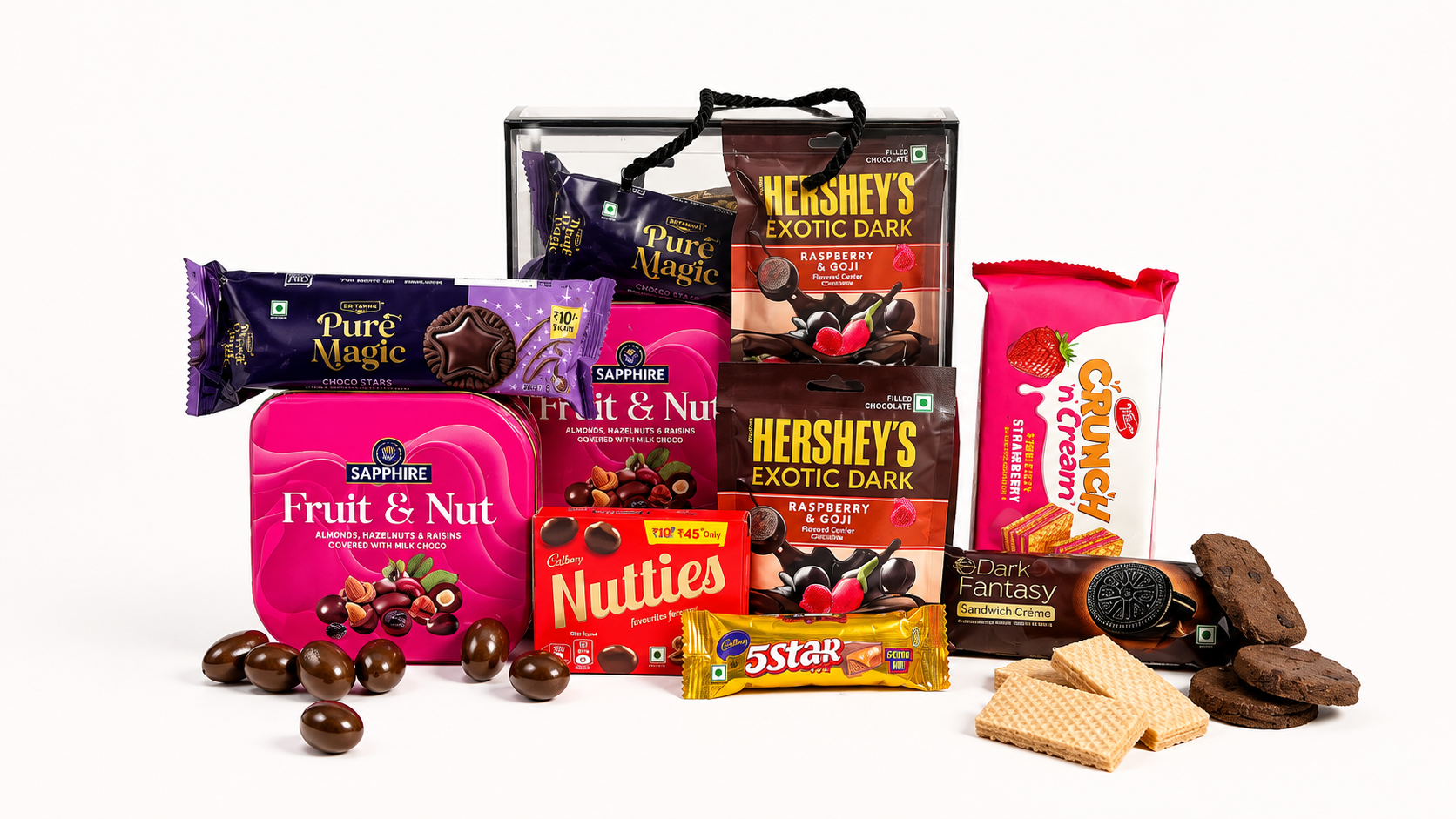 The Gift Tree Affordable Chocolate Bliss Hamper | Premium Chocolates, Cookies & Wafers 1 The Gift Tree Chocolate Bliss Hamper | Premium Chocolates, Cookies & Wafers